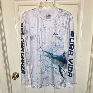 JUAN MORA Sportfishing Long Sleeve Graphic Shirt. Sz L.